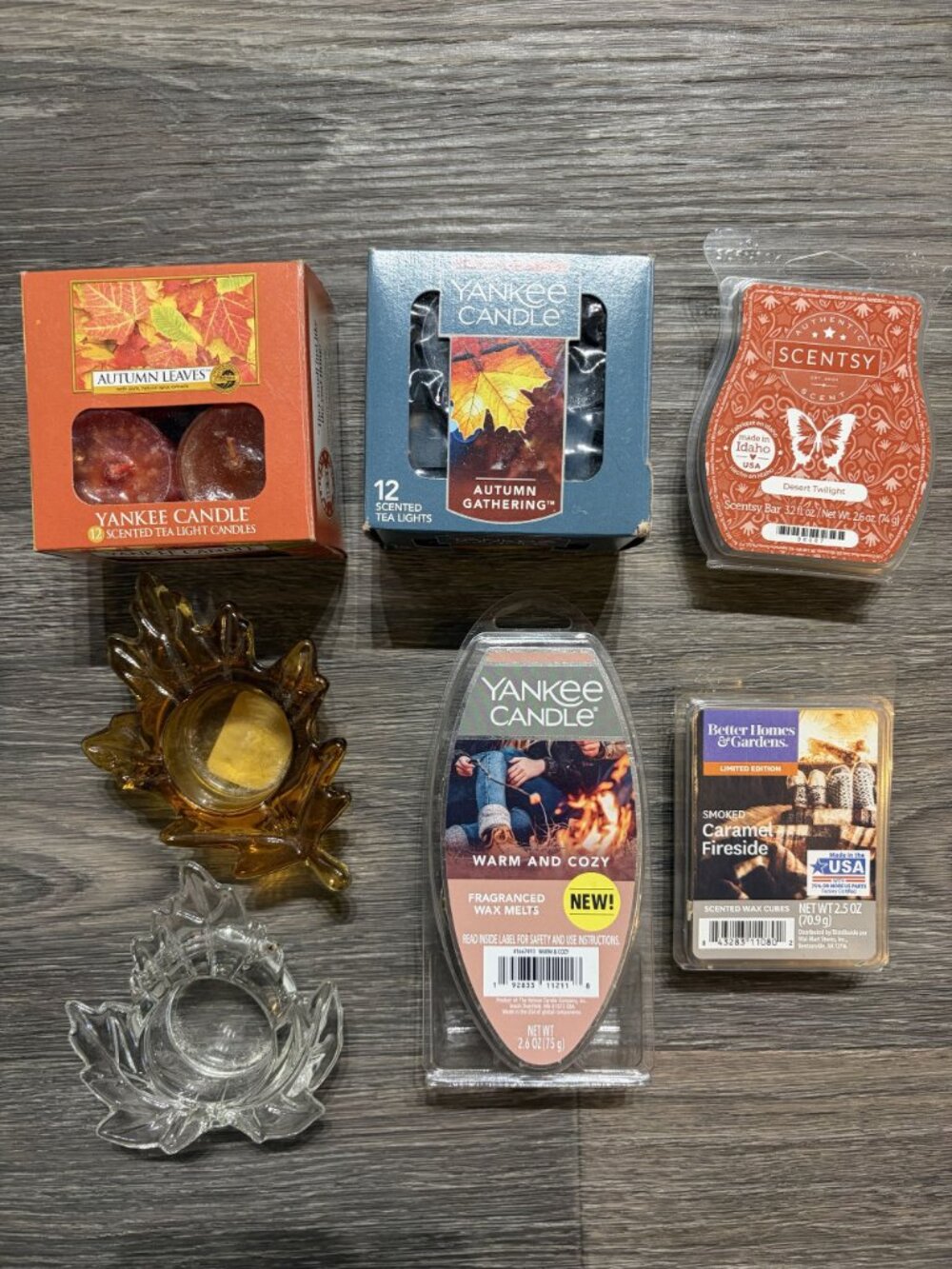 Autumn Fall Candle Wax Melt Lot Yankee Candle Scentsy Better Tealight Holders